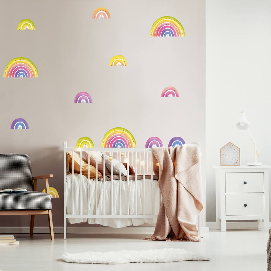 Pegatinas arcoíris multicolores para infantil. | INSPIO